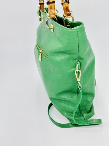 Groene leren shopper jamy/ SOLD OUT!!!